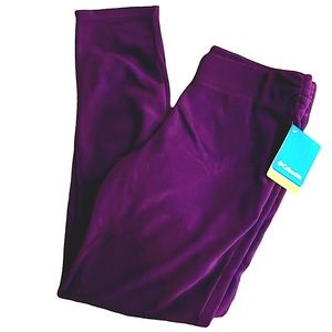 Brand new youth Large Columbia purple fleece pants - husband bought wrong size